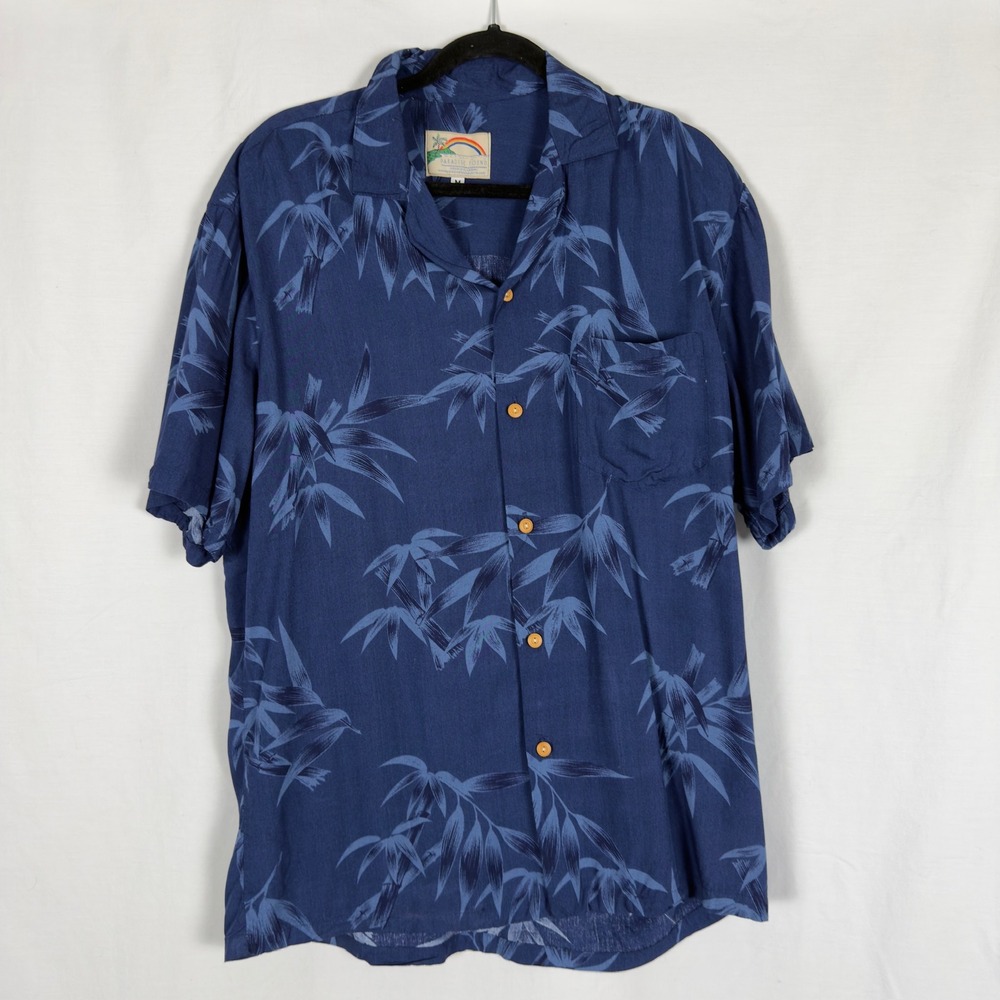 Paradise Found Hawaiian 100% Rayon Button Down Shirt - Men's M